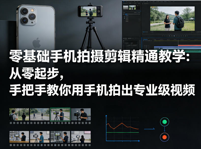 零基础手机拍摄剪辑精通教学：从零起步，手把手教你用手机拍出专业级视频-创业网 - 最新网络创业项目与实战营销教程平台 | cye.cc