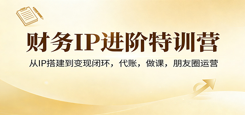 财务IP进阶特训营：从IP搭建到变现闭环，代账，做课，朋友圈运营-创业网 - 最新网络创业项目与实战营销教程平台 | cye.cc