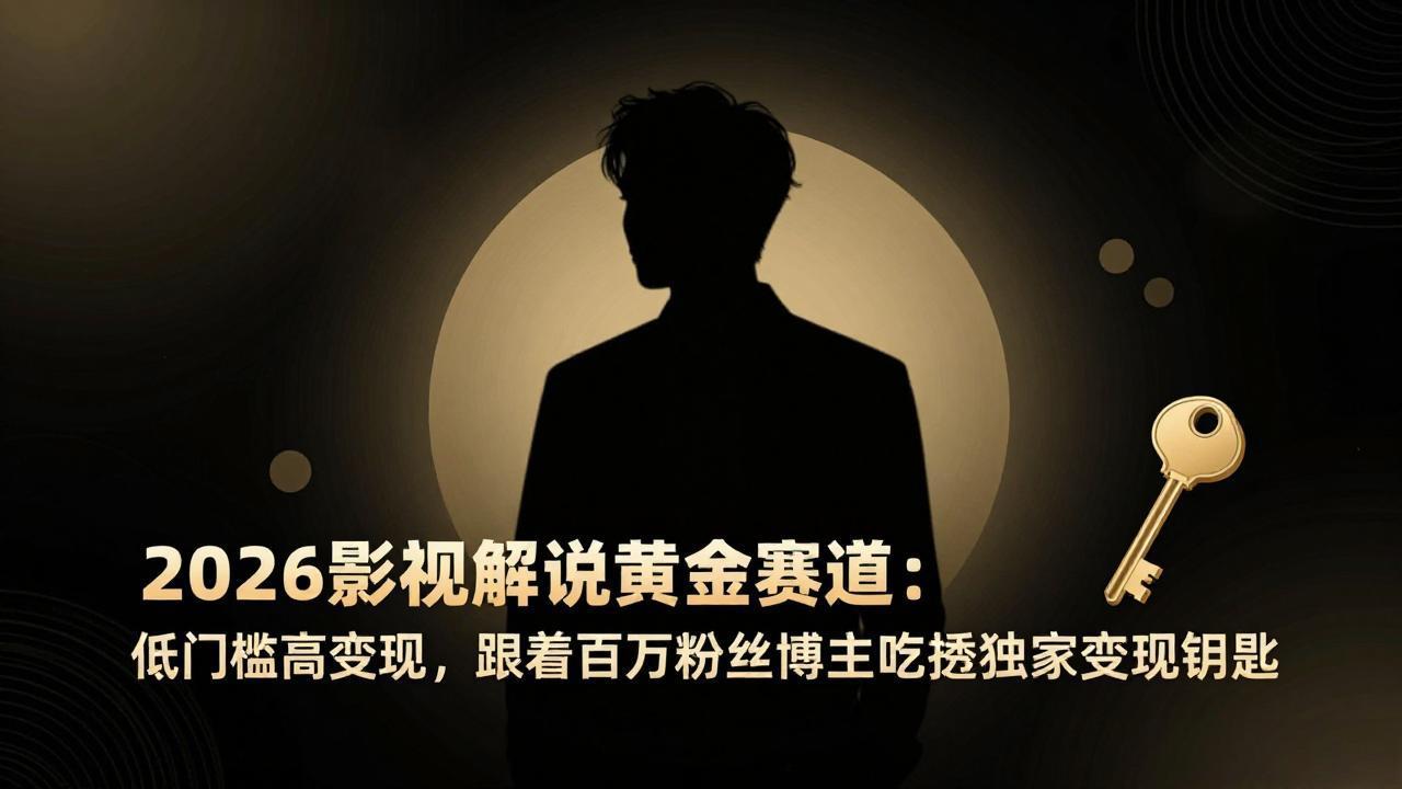 2026影视解说黄金赛道：低门槛高变现，跟着百万粉丝博主吃透独家变现钥匙-创业网 - 最新网络创业项目与实战营销教程平台 | cye.cc