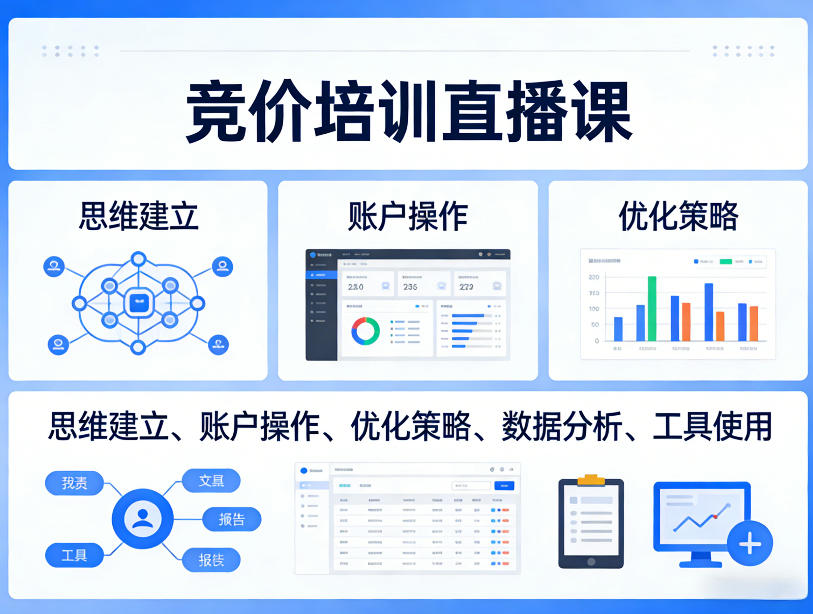 竞价培训直播课，覆盖思维建立、账户操作、优化策略、数据分析、工具使用等，全方位提升效果-创业网 - 最新网络创业项目与实战营销教程平台 | cye.cc