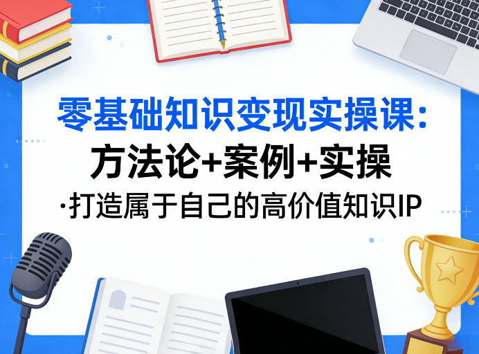 零基础知识变现实操课，方法论+案例+实操，打造属于自己的高价值知识IP-创业网 - 最新网络创业项目与实战营销教程平台 | cye.cc
