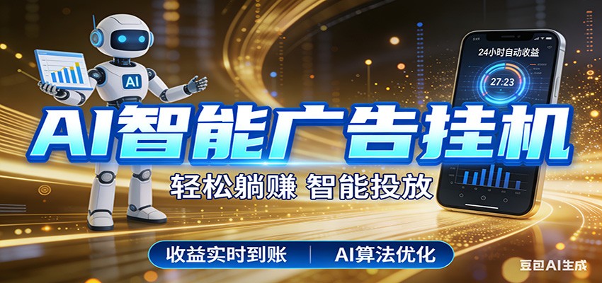 智能广告挂机新时代，利用碎片化时间实现稳定被动收益，AI帮你持续盈利-创业网 - 最新网络创业项目与实战营销教程平台 | cye.cc