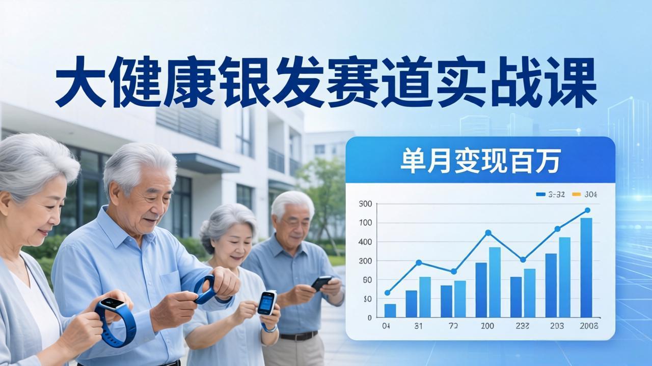 大健康银发赛道实战课：拆解视频号线索型 IP 单月变现百万逻辑，教你精准获客高效变现-创业网 - 最新网络创业项目与实战营销教程平台 | cye.cc