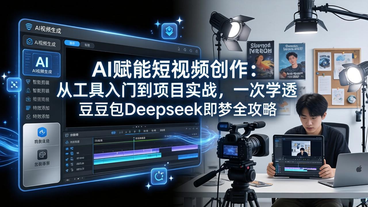 AI赋能短视频创作：从工具入门到项目实战，一次学透豆包Deepseek即梦全攻略-创业网 - 最新网络创业项目与实战营销教程平台 | cye.cc