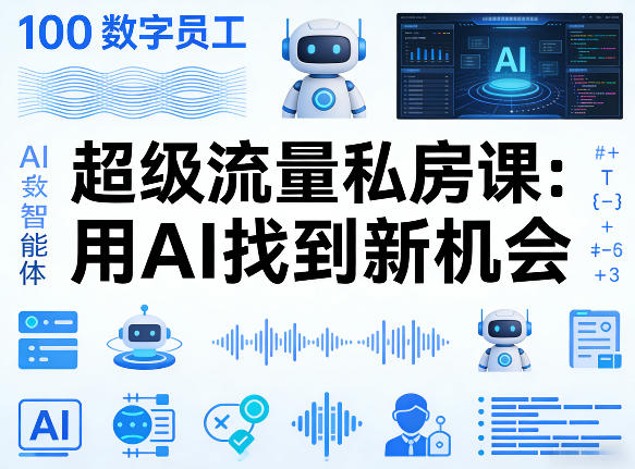你的AI数字员工100个智能体，超级流量私房课，用AI找到新机会-创业网 - 最新网络创业项目与实战营销教程平台 | cye.cc