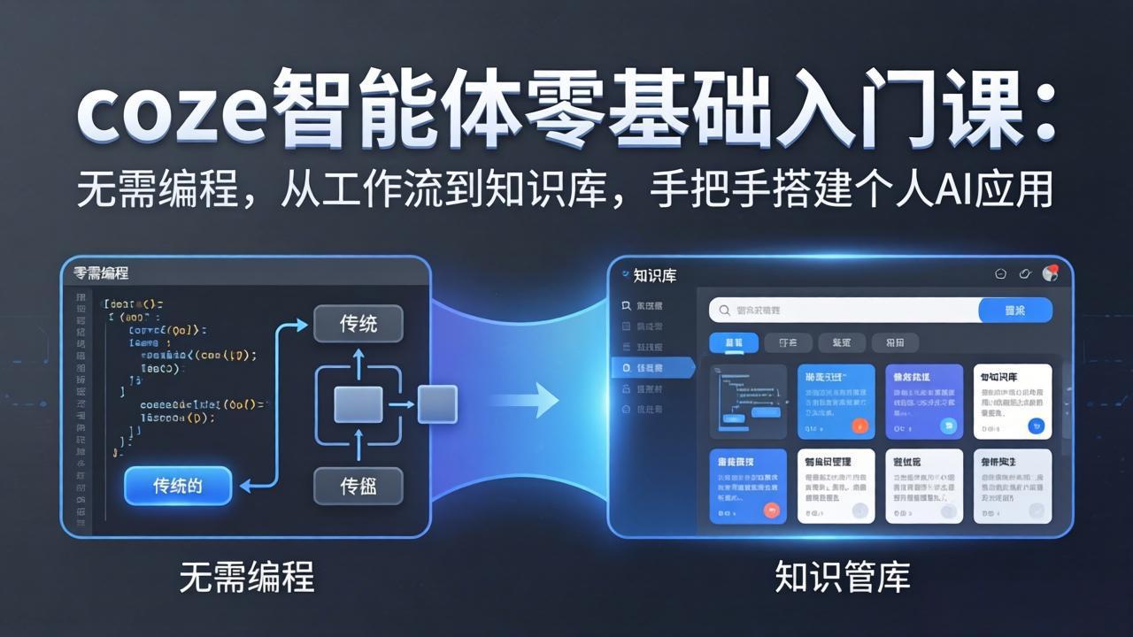 coze智能体零基础入门课：无需编程，从工作流到知识库，手把手搭建个人AI应用-创业网 - 最新网络创业项目与实战营销教程平台 | cye.cc