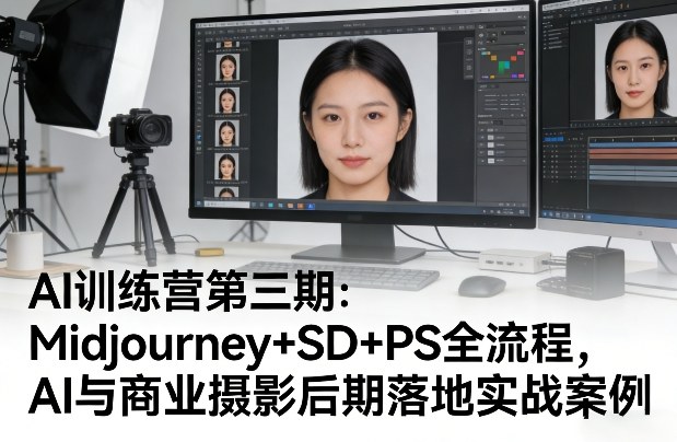 AI训练营第三期：Midjourney+SD+PS全流程，AI与商业摄影后期落地实战案例-创业网 - 最新网络创业项目与实战营销教程平台 | cye.cc