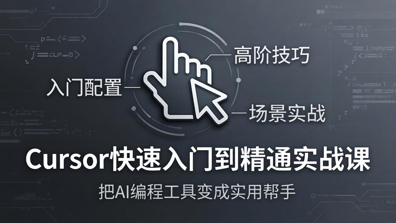 Cursor快速入门到精通实战课：入门配置+高阶技巧+场景实战，把AI编程工具变成实用帮手-创业网 - 最新网络创业项目与实战营销教程平台 | cye.cc