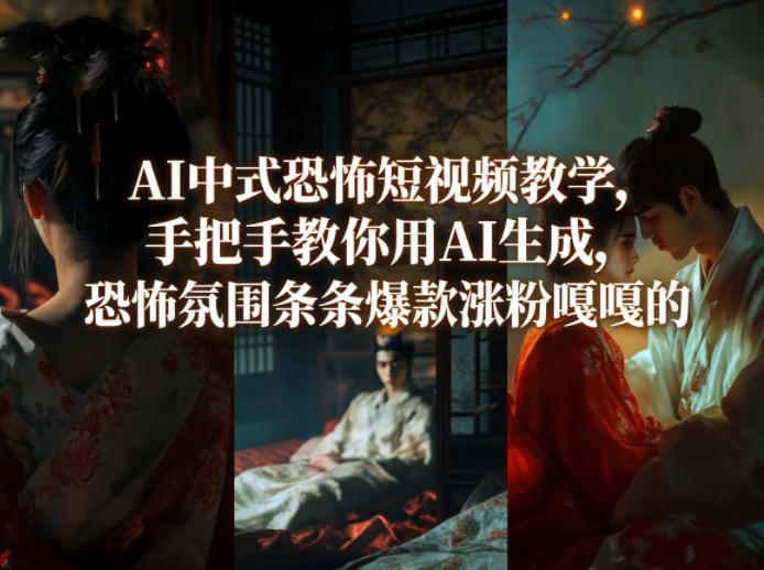 AI中式恐怖短视频教学，手把手教你用AI生成，恐怖氛围条条爆款涨粉嘎嘎的-创业网 - 最新网络创业项目与实战营销教程平台 | cye.cc
