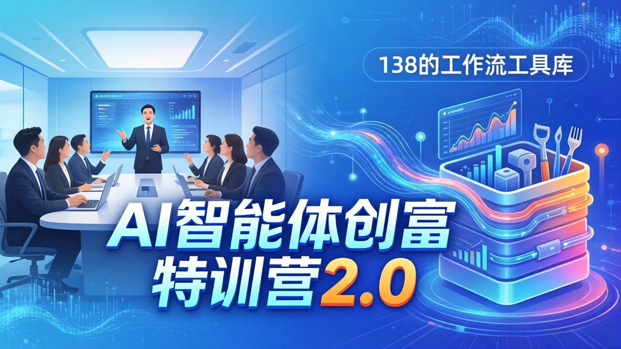 AI智能体创富训练营2.0：3天闭门直播+视频课+工具库，从0到1搭建智能体附138个工作流-创业网 - 最新网络创业项目与实战营销教程平台 | cye.cc
