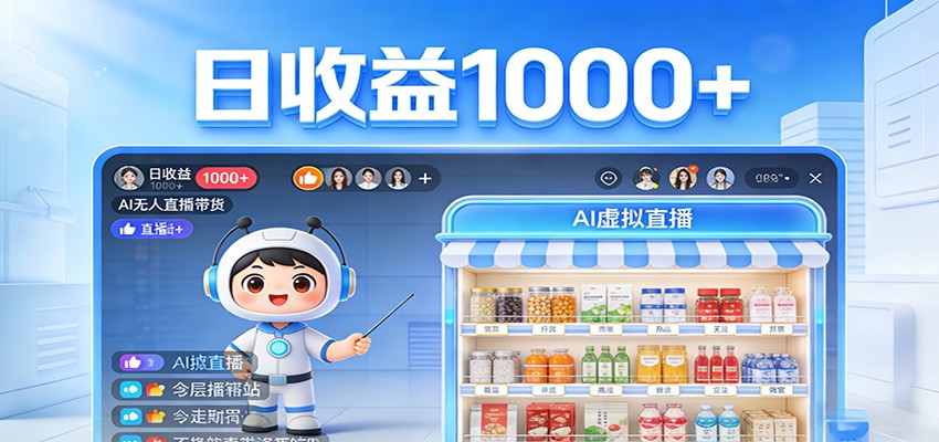 不用露脸不用说话，24小时自动卖货赚钱，全天自动直播，收益看得见-创业网 - 最新网络创业项目与实战营销教程平台 | cye.cc