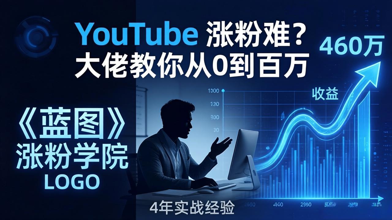 YouTube 涨粉难？《蓝图涨粉学院》：4 年赚 460 万的大佬教策略，从0到百万有路径！-创业网 - 最新网络创业项目与实战营销教程平台 | cye.cc