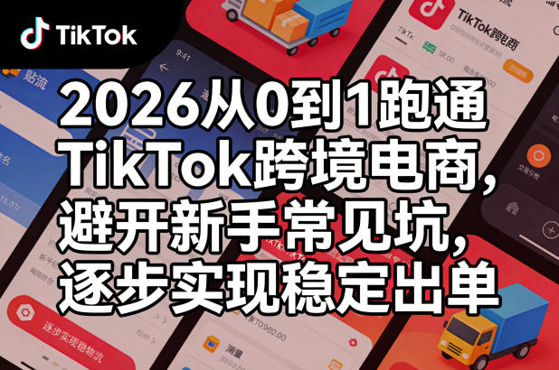 2026从0到1跑通TikTok跨境电商，避开新手常见坑，逐步实现稳定出单-创业网 - 最新网络创业项目与实战营销教程平台 | cye.cc