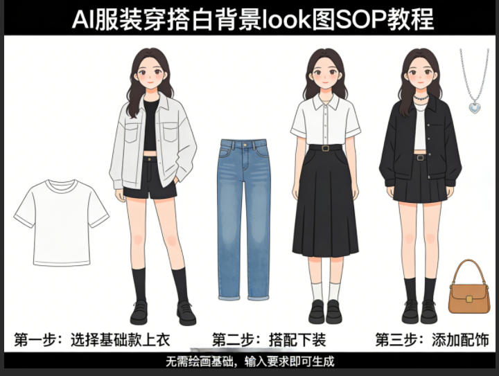 AI服装穿搭白背景look图SOP教程，不用会画画，提几句具体要求，AI就能还你一个奇迹-创业网 - 最新网络创业项目与实战营销教程平台 | cye.cc