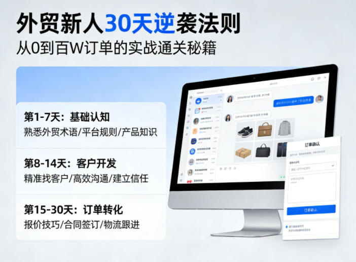 外贸新人30天逆袭法则，教你从0到百W订单的实战通关秘籍-创业网 - 最新网络创业项目与实战营销教程平台 | cye.cc