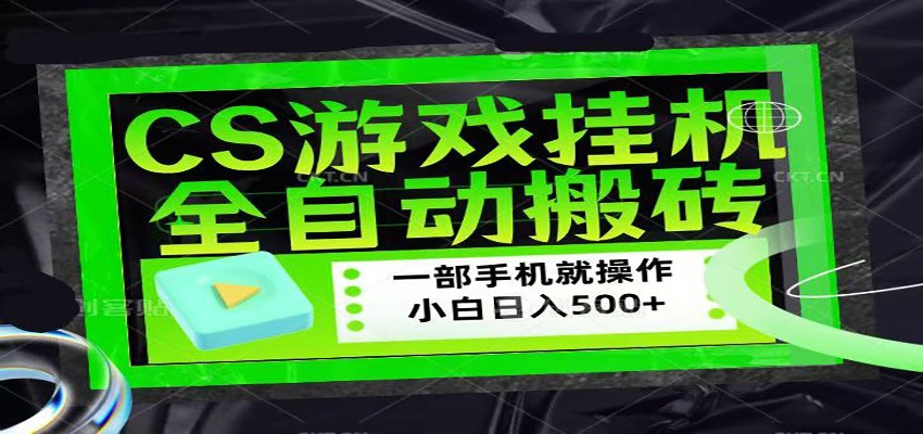 CSGO游戏挂机捡漏搬砖，超稳定的项目，带领1000+小白实现日入500+-创业网 - 最新网络创业项目与实战营销教程平台 | cye.cc