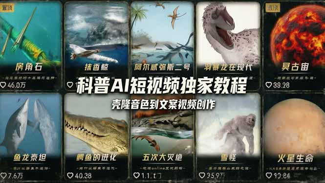 科普造物主AI短视频独家教程：从软件安装、壳隆音色到文案视频创作，零基础快速做爆款-创业网 - 最新网络创业项目与实战营销教程平台 | cye.cc