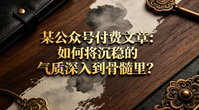 某公众号付费文章：如何将沉稳的气质深入到骨髓里？-创业网 - 最新网络创业项目与实战营销教程平台 | cye.cc