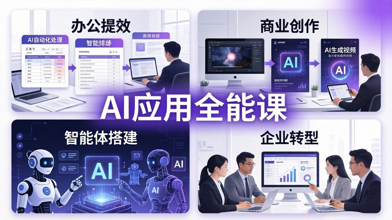 AIGC 应用师全能课-更新：办公提效、商业创作、智能体搭建、企业转型，一站式学会AI应用-创业网 - 最新网络创业项目与实战营销教程平台 | cye.cc