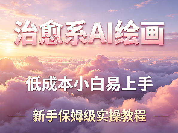 治愈系AI绘画提示词项目，低成本小白易上手，每天10分钟，新手保姆级实操教程-创业网 - 最新网络创业项目与实战营销教程平台 | cye.cc