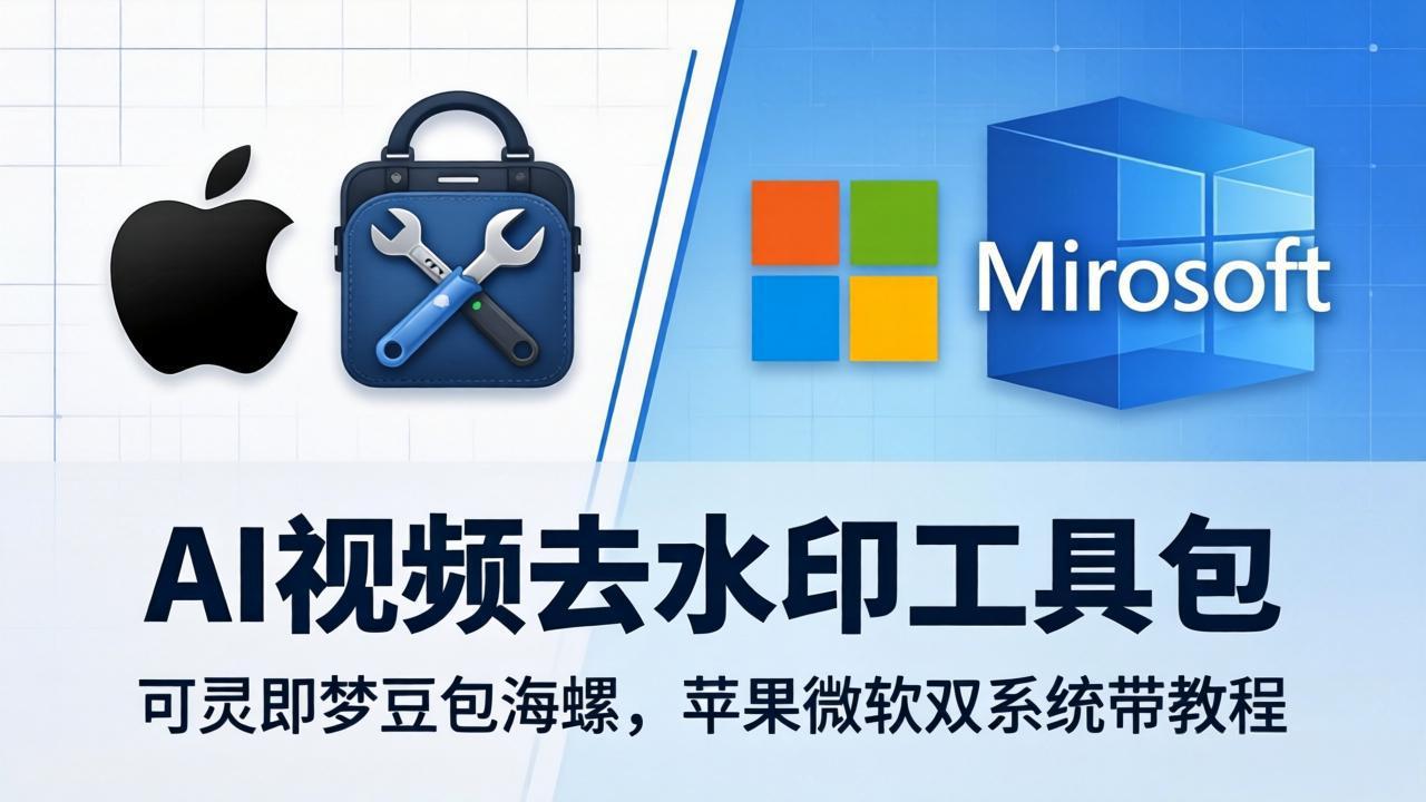 AI视频去水印工具包：可灵即梦豆包海螺，苹果微软双系统带教程-创业网 - 最新网络创业项目与实战营销教程平台 | cye.cc