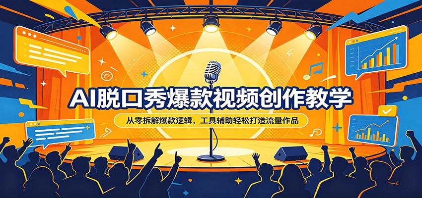 AI脱口秀爆款视频创作教学：从零拆解爆款逻辑，工具辅助轻松打造流量作品-创业网 - 最新网络创业项目与实战营销教程平台 | cye.cc