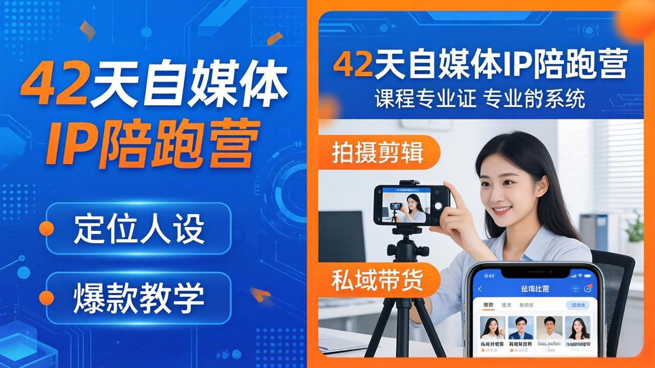 42天自媒体IP陪跑营-26年4月19更新：定位人设爆款全教学，拍摄剪辑私域带货一站式落地-创业网 - 最新网络创业项目与实战营销教程平台 | cye.cc