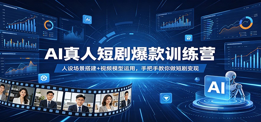 AI真人短剧爆款训练营：人设场景搭建+视频模型运用，手把手教你做短剧变现-创业网 - 最新网络创业项目与实战营销教程平台 | cye.cc