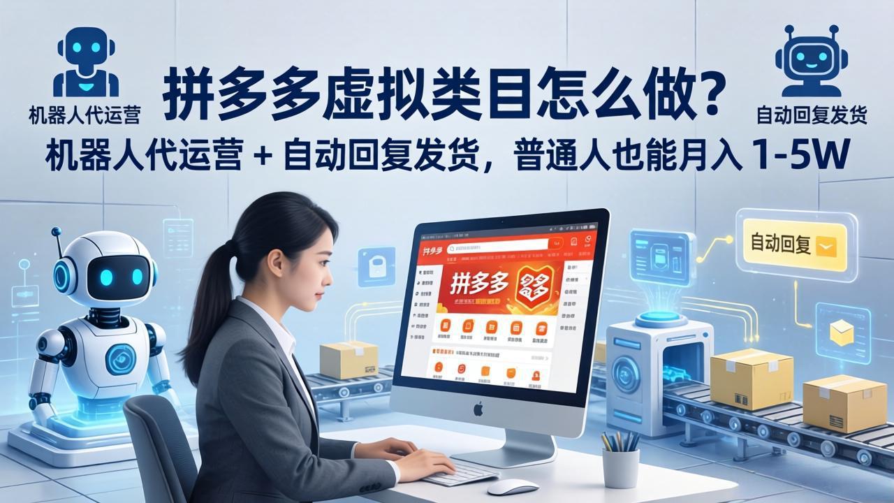 拼多多虚拟类目怎么做？机器人代运营 + 自动回复发货，普通人也能月入 1-5W-创业网 - 最新网络创业项目与实战营销教程平台 | cye.cc