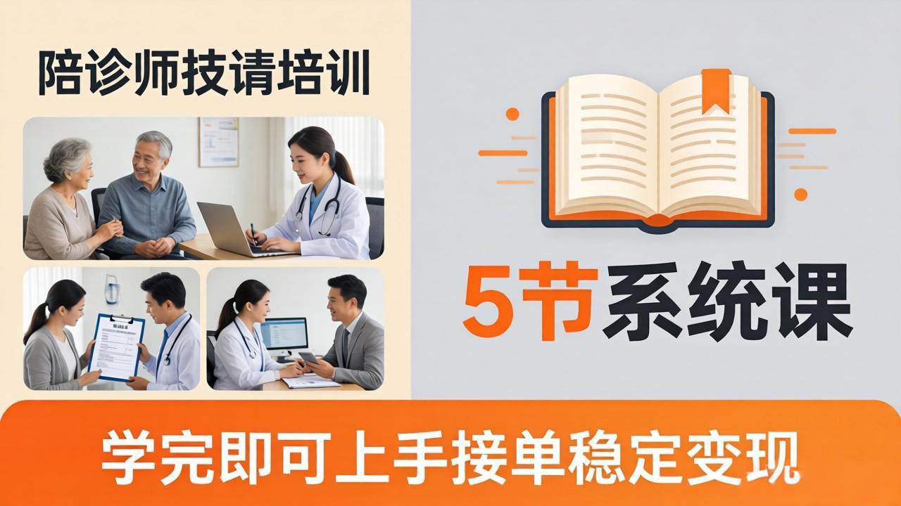 想做陪诊师不知从何下手？5节系统课教你掌握核心技能，学完即可上手接单稳定变现-创业网 - 最新网络创业项目与实战营销教程平台 | cye.cc