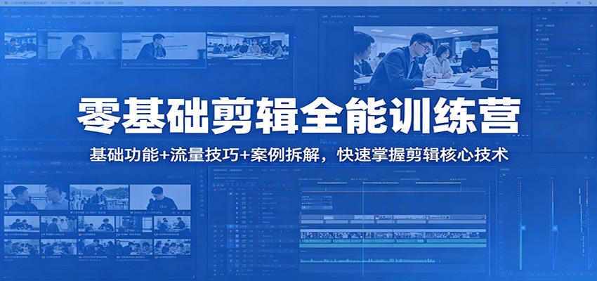 零基础剪辑全能训练营：基础功能+流量技巧+案例拆解，快速掌握剪辑核心技术-创业网 - 最新网络创业项目与实战营销教程平台 | cye.cc