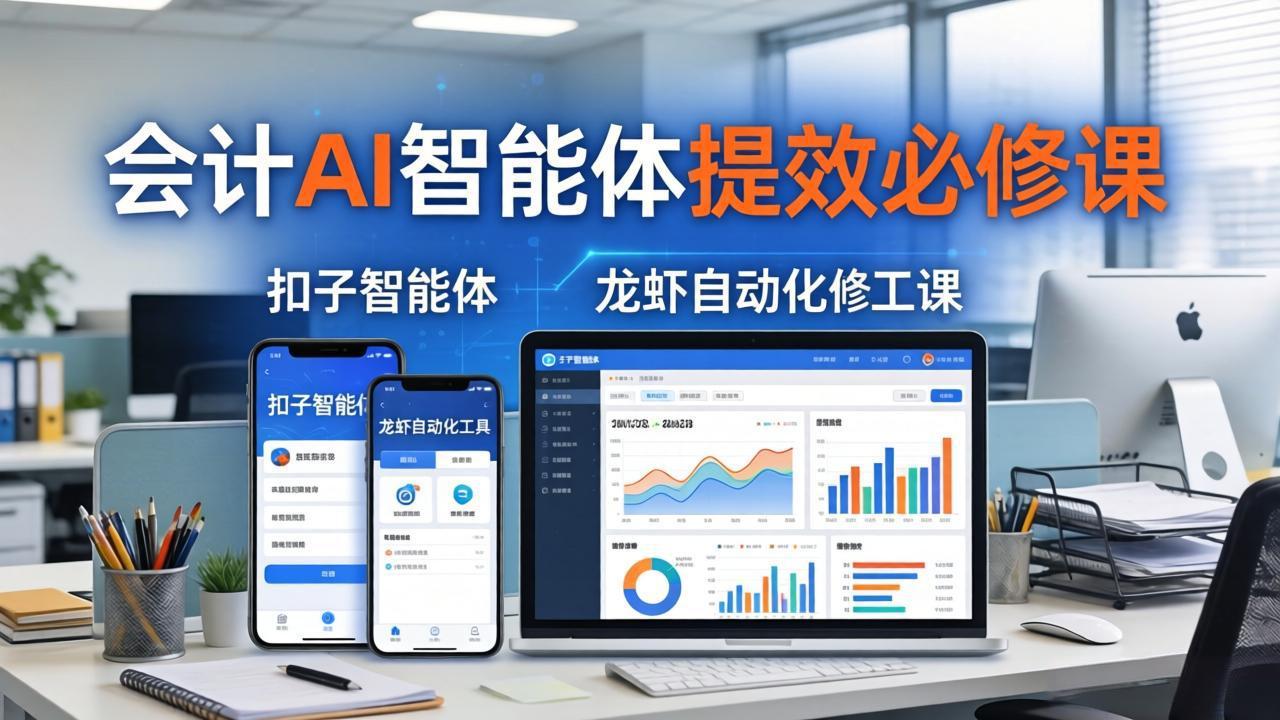 财务会计AI智能体提效必修课：扣子智能体+龙虾自动化+报表分析，一站式提升财务工作效率-创业网 - 最新网络创业项目与实战营销教程平台 | cye.cc
