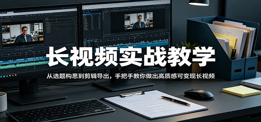 长视频实战教学，从选题构思到剪辑导出，手把手教你做出高质感可变现长视频-创业网 - 最新网络创业项目与实战营销教程平台 | cye.cc