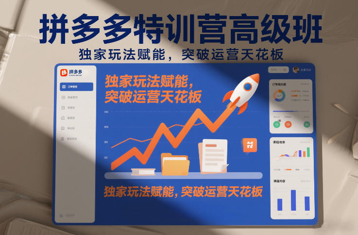 拼多多特训营高阶班，独家玩法赋能，突破运营天花板(更新26年4月24日)-创业网 - 最新网络创业项目与实战营销教程平台 | cye.cc