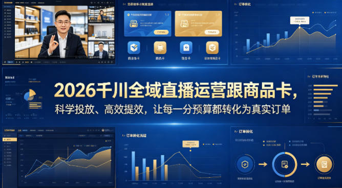 2026千川全域直播运营跟商品卡，科学投放、高效提效，让每一分预算都转化为真实订单-创业网 - 最新网络创业项目与实战营销教程平台 | cye.cc