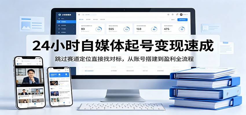 24小时自媒体起号变现速成，跳过赛道定位直接找对标，从账号搭建到盈利全流程-创业网 - 最新网络创业项目与实战营销教程平台 | cye.cc