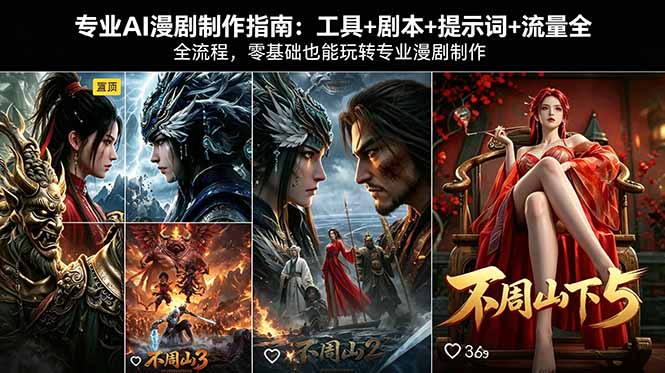 专业AI漫剧制作指南：工具+剧本+提示词+流量全流程，零基础也能玩转专业漫剧制作-创业网 - 最新网络创业项目与实战营销教程平台 | cye.cc