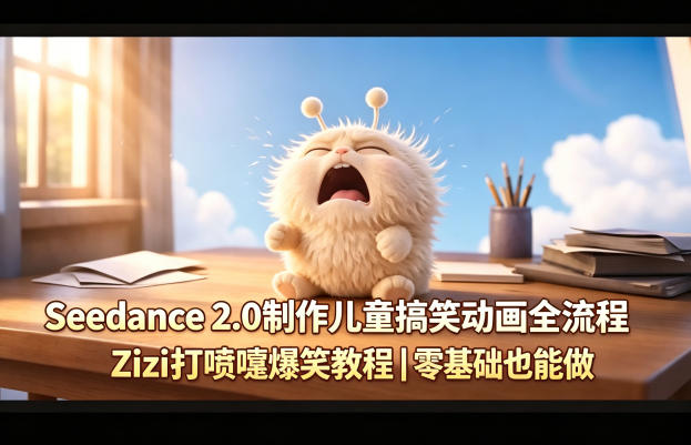 Seedance 2.0制作儿童搞笑动画全流程Zizi打喷嚏爆笑教程｜零基础也能做-创业网 - 最新网络创业项目与实战营销教程平台 | cye.cc