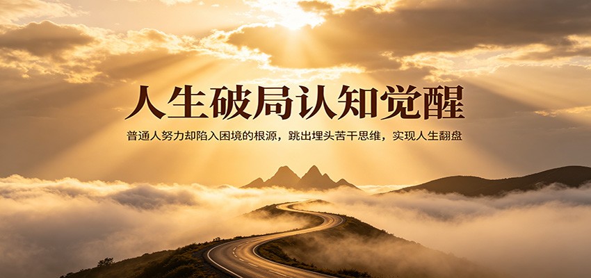 人生破局认知觉醒，普通人努力却陷入困境的根源，跳出埋头苦干思维，实现人生翻盘-创业网 - 最新网络创业项目与实战营销教程平台 | cye.cc