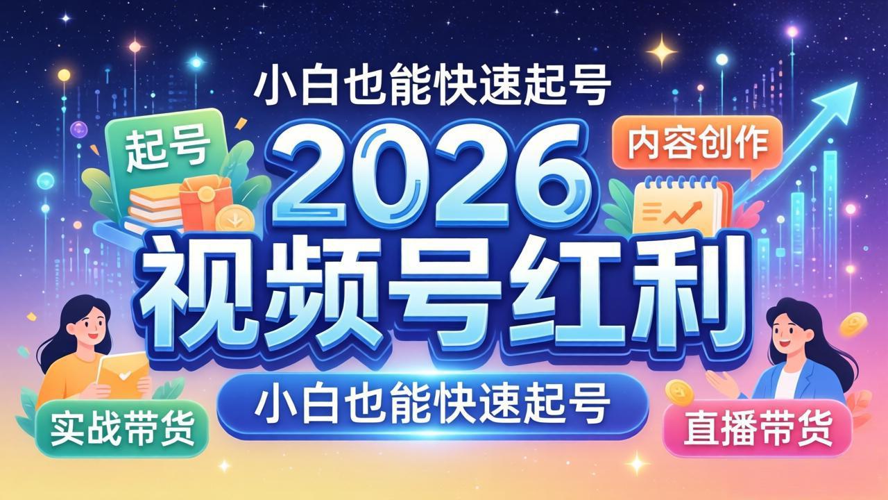 2026视频号红利实战营，大佬亲授起号、内容、直播、IP、投流、私域、矩阵全套落地打法-创业网 - 最新网络创业项目与实战营销教程平台 | cye.cc