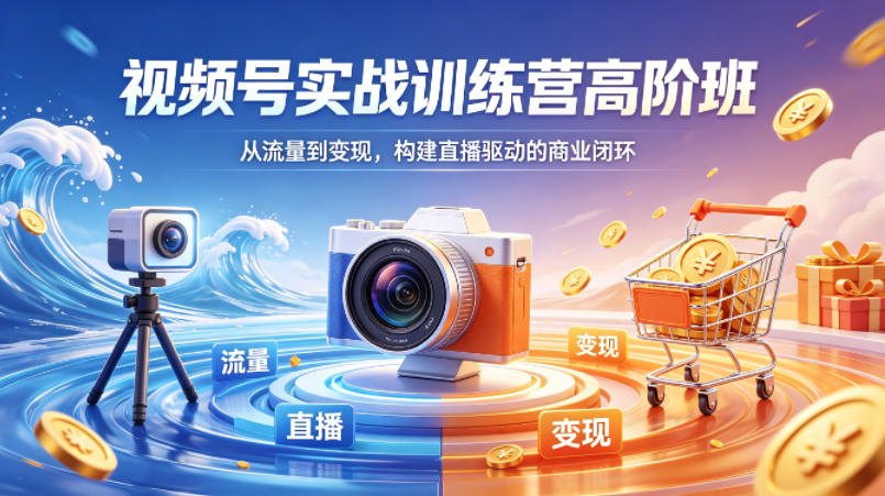 视频号实战训练营高阶班，从流量到变现，构建直播驱动的商业闭环(26年4月)-创业网 - 最新网络创业项目与实战营销教程平台 | cye.cc