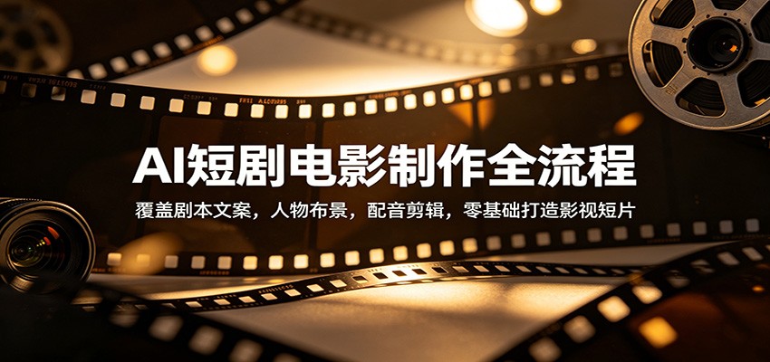 AI短剧电影制作全流程：覆盖剧本文案，人物布景，配音剪辑，零基础打造影视短片-创业网 - 最新网络创业项目与实战营销教程平台 | cye.cc