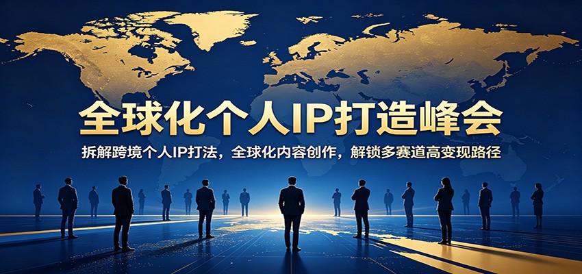 全球化个人IP打造峰会：拆解跨境个人IP打法，全球化内容创作，解锁多赛道高变现路径-创业网 - 最新网络创业项目与实战营销教程平台 | cye.cc