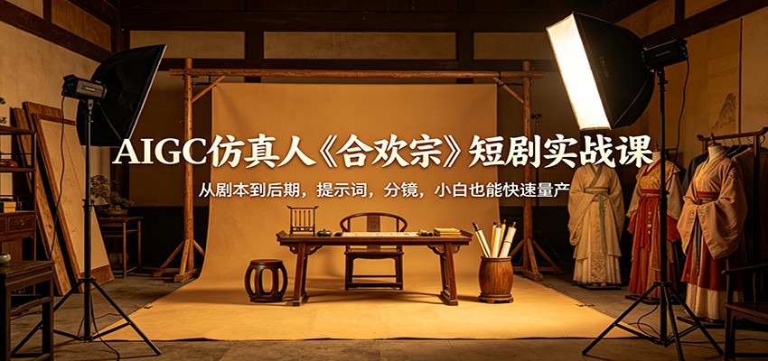 AIGC仿真人《合欢宗》短剧实战课：从剧本到后期，提示词，分镜，小白也能快速量产-创业网 - 最新网络创业项目与实战营销教程平台 | cye.cc