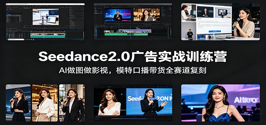Seedance2.0广告实战训练营：AI做图做影视，模特口播带货全赛道复刻-创业网 - 最新网络创业项目与实战营销教程平台 | cye.cc