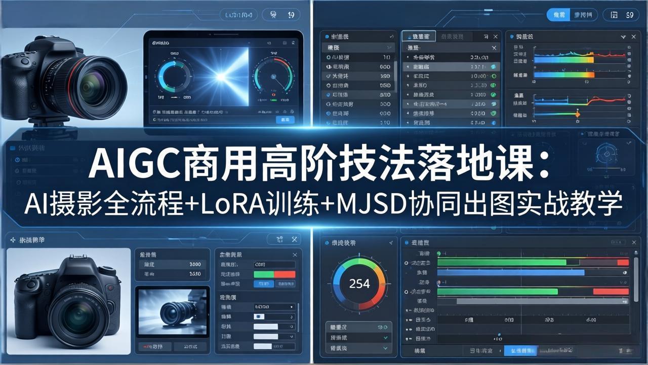 AIGC商用高阶技法落地课：AI摄影全流程+LoRA训练+MJSD协同出图实战教学-创业网 - 最新网络创业项目与实战营销教程平台 | cye.cc