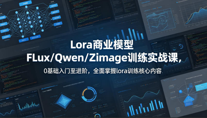 系统性学习Lora商业模型FLux／Qwen／Zimage训练实战课，0基础入门至进阶，全面掌握lora训练核心内容-创业网 - 最新网络创业项目与实战营销教程平台 | cye.cc