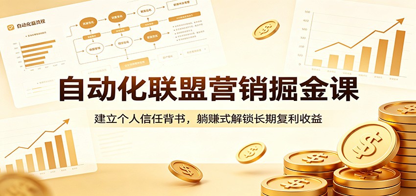 自动化联盟营销掘金课：建立个人信任背书，躺赚式解锁长期复利收益-创业网 - 最新网络创业项目与实战营销教程平台 | cye.cc
