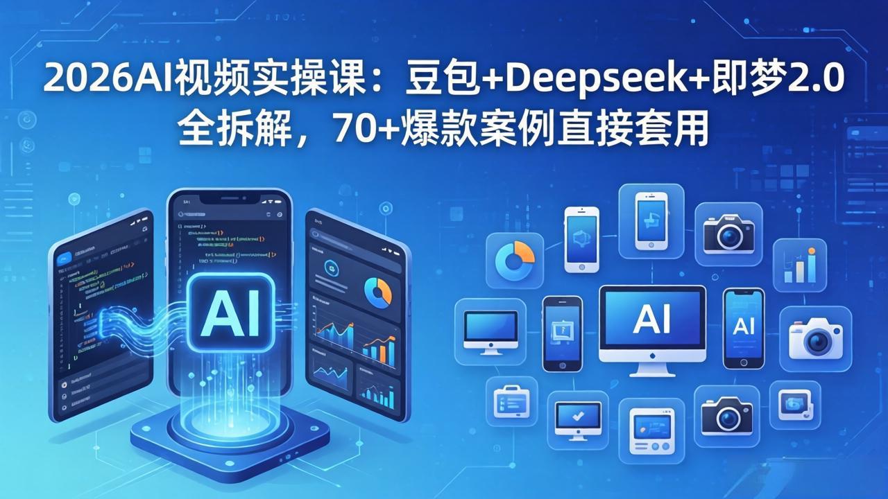 2026AI视频实操课：豆包+Deepseek+即梦2.0全拆解，70+爆款案例直接套用-创业网 - 最新网络创业项目与实战营销教程平台 | cye.cc