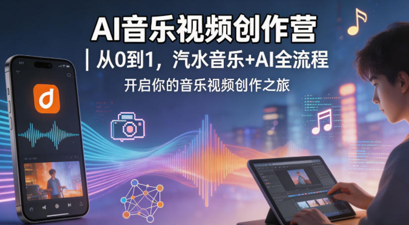 AI音乐视频创作营｜从0到1，汽水音乐+AI全流程，开启你的音乐视频创作之旅-创业网 - 最新网络创业项目与实战营销教程平台 | cye.cc